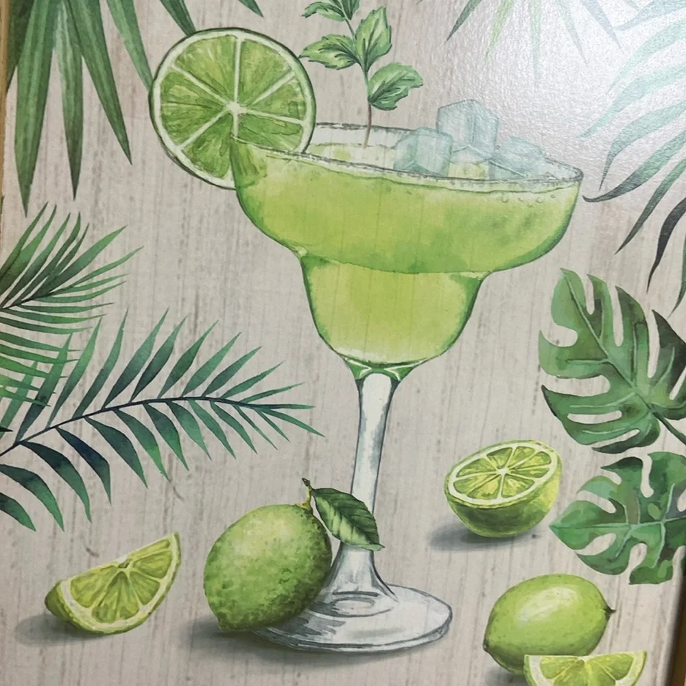 NEW! Vintage Inspired Tropical Margarita Recipe Framed Wood Sign